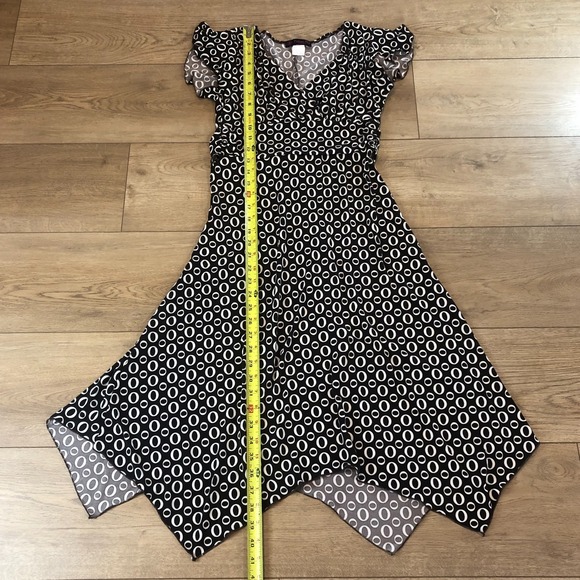 Vtg Womens Y2K Empire Waist Dress Size S Geometric Fairy Asymmetrical Party Glam - Picture 7 of 7